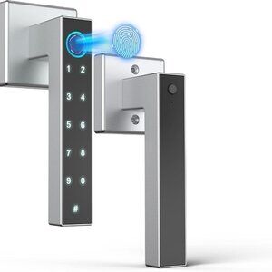 Fingerprint Door Lock Keyless Entry Door Lock with Handle, Smart Bluetooth